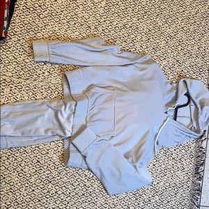 Baby blue velour tracksuit